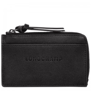 Longchamp 3D Leather Kortholder Dame Svarte | NORV8525