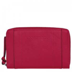 Longchamp 3D Leather Lommebok Dame Magenta | NOVR8558