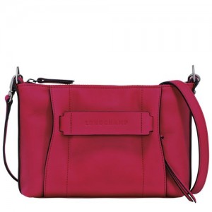 Longchamp 3D S Leather Crossbody Veske Dame Magenta | NOZU8912