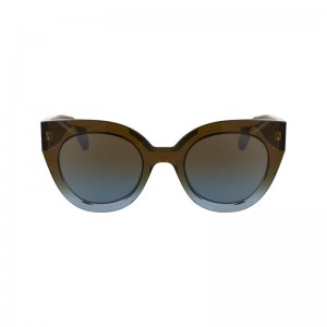 Longchamp Acetate Solbriller Dame Brune Blå | NOPJ7895