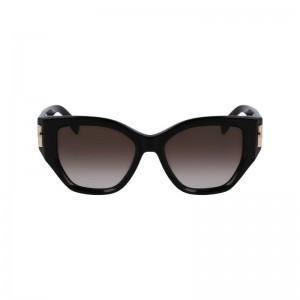 Longchamp Acetate Solbriller Dame Svarte | NOTC7952