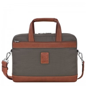 Longchamp Boxford S Recycled canvas Stresskoffert Herre Brune | NOOK7636