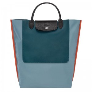 Longchamp Cabas M Tote Canvas Håndveske Herre Blå | NOFD7475