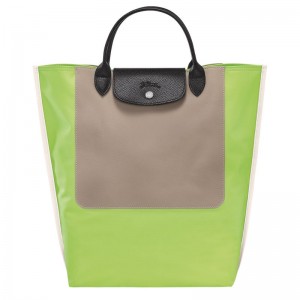 Longchamp Cabas M Tote Canvas Håndveske Herre Grønn Lyse | NOGS7474