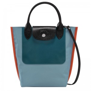 Longchamp Cabas XS Tote Canvas Mini Vesker Dame Blå | NOHA9376