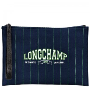 Longchamp Essential Canvas Pouches Dame Marineblå | NOLI8391