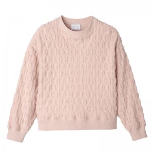 Longchamp Jersey Sweatshirt Dame Nude | NOTC7753