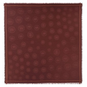 Longchamp La MÉdaille Shawl Cotton blend Stoles Dame Burgunder | NOHA8076