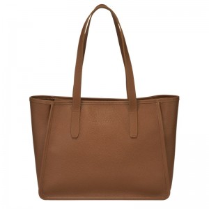 Longchamp Le FoulonnÉ L Tote Leather Skulderveske Dame Caramel | NONW8865