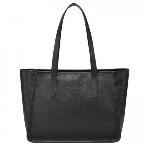 Longchamp Le FoulonnÉ L Tote Leather Skulderveske Dame Svarte | NOBE8864