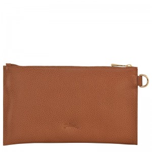 Longchamp Le FoulonnÉ Leather Pouches Dame Caramel | NOFD8723