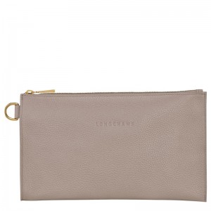 Longchamp Le FoulonnÉ Leather Pouches Dame Turtledove | NOTC8481