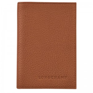 Longchamp Le FoulonnÉ Passport cover Leather Accessories Dame Caramel | NOPJ8226