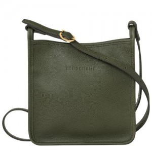 Longchamp Le FoulonnÉ S Leather Crossbody Veske Dame Khaki | NOKO8927