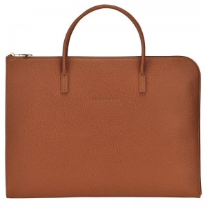 Longchamp Le FoulonnÉ S Leather Stresskoffert Dame Caramel | NOMQ8658