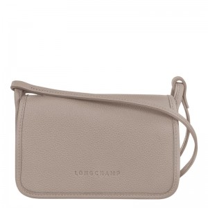 Longchamp Le FoulonnÉ XS Clutch Leather Pouches Dame Turtledove | NOQM8684