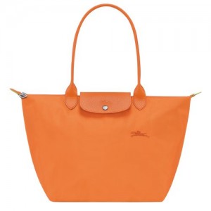 Longchamp Le Pliage Green L Tote Recycled canvas Skulderveske Dame Oransje | NONW8813