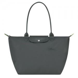 Longchamp Le Pliage Green L Tote Recycled canvas Skulderveske Dame Graphite | NOQM8788