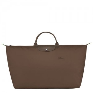 Longchamp Le Pliage Green M Recycled canvas Reiseveske Herre Terra | NOSG7188