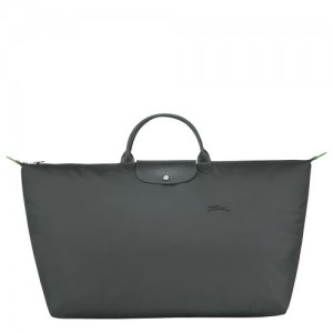 Longchamp Le Pliage Green M Recycled canvas Reiseveske Herre Graphite | NOPJ7186