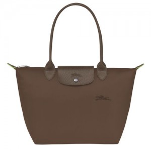 Longchamp Le Pliage Green M Tote Recycled canvas Skulderveske Dame Terra | NOZU8808