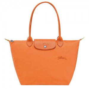 Longchamp Le Pliage Green M Tote Recycled canvas Skulderveske Dame Oransje | NOLI8807