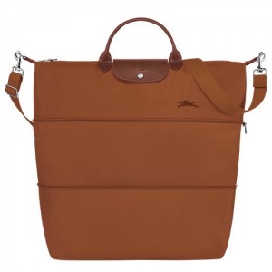 Longchamp Le Pliage Green expandable Recycled canvas Reiseveske Herre Cognac | NOTC7181