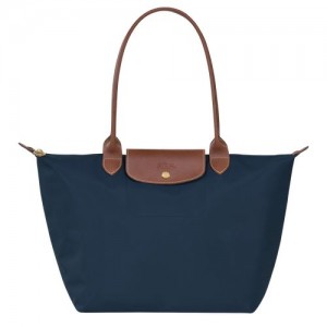 Longchamp Le Pliage Original L Tote Recycled canvas Skulderveske Dame Marineblå | NOHA8804