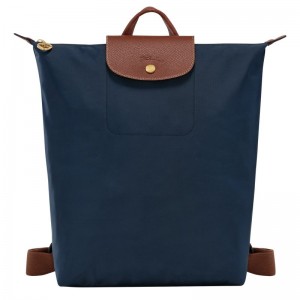 Longchamp Le Pliage Original M Canvas Ryggsekker Dame Marineblå | NOMQ8763