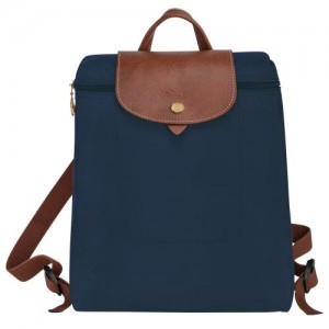 Longchamp Le Pliage Original M Recycled canvas Ryggsekker Herre Marineblå | NOYX7535