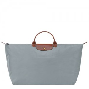 Longchamp Le Pliage Original M Recycled canvas Reiseveske Herre Steel | NOZU7209