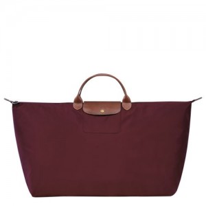 Longchamp Le Pliage Original M Recycled canvas Reiseveske Herre Burgunder | NOCT7207