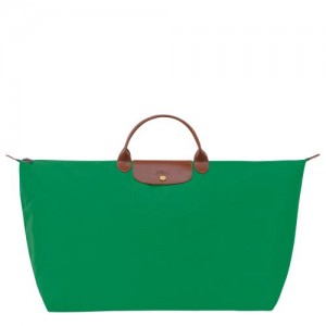 Longchamp Le Pliage Original M Recycled canvas Reiseveske Herre Grønn | NOVR7206