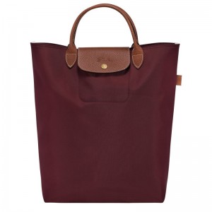 Longchamp Le Pliage Original M Tote Canvas Håndveske Herre Burgunder | NOXY7509