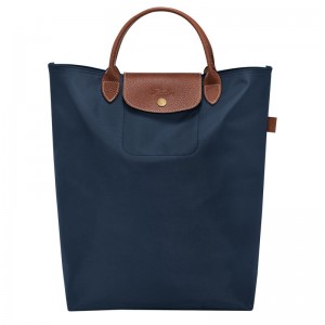 Longchamp Le Pliage Original M Tote Canvas Håndveske Herre Marineblå | NOJP7505