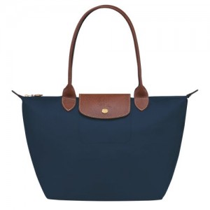 Longchamp Le Pliage Original M Tote Recycled canvas Skulderveske Dame Marineblå | NOOK8797