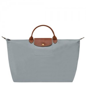 Longchamp Le Pliage Original S Recycled canvas Reiseveske Herre Steel | NODF7216