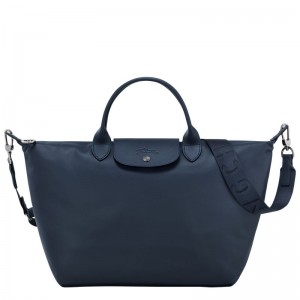 Longchamp Le Pliage Xtra L Leather Håndveske Herre Marineblå | NOMQ7515