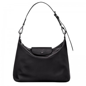 Longchamp Le Pliage Xtra M Hobo Leather Skulderveske Dame Svarte | NOAH8882