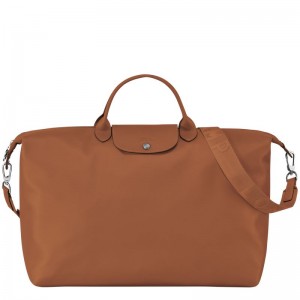 Longchamp Le Pliage Xtra S Leather Reiseveske Herre Cognac | NOWN7227