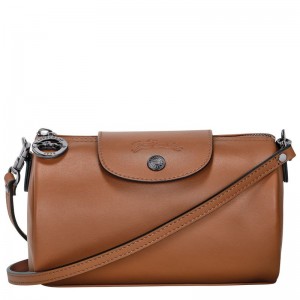 Longchamp Le Pliage Xtra XS Leather Crossbody Veske Dame Cognac | NOAH8955