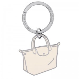 Longchamp Le Pliages Metal Nøkkelringer Dame Ecru | NODF8360