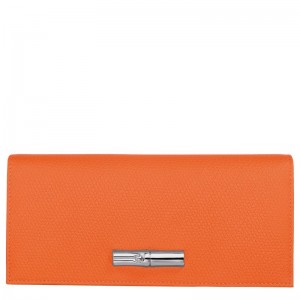 Longchamp Le Roseau Flap Leather Lommebok Dame Oransje | NOJP8545