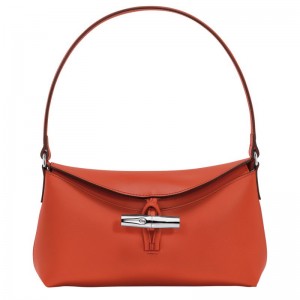 Longchamp Le Roseau S Hobo Leather Skulderveske Dame Paprika | NOJP8876