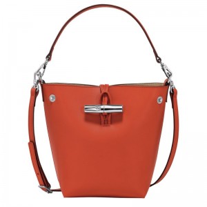 Longchamp Le Roseau XS Bucket Leather Mini Vesker Dame Paprika | NOKO9395