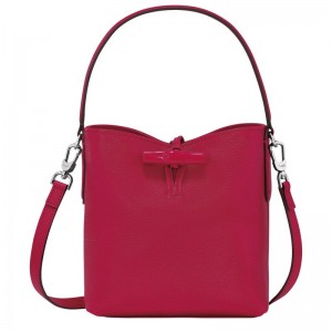 Longchamp Le Roseau XS Bucket Leather Mini Vesker Dame Magenta | NOXY9392