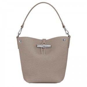 Longchamp Le Roseau XS Bucket Leather Mini Vesker Dame Clay | NOBE9332