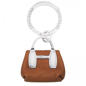 Longchamp Le Roseaus Leather Nøkkelringer Dame Cognac | NOAH8362