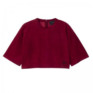 Longchamp Leather crop Leather Topper Dame Beetroot | NOGS7763