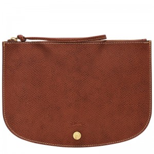 Longchamp Épure Leather Pouches Dame Brune | NOPJ8694